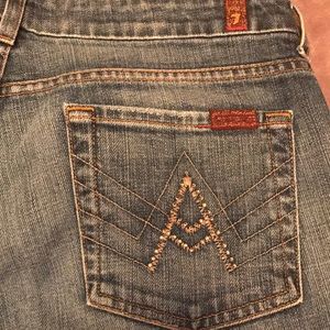 7 For All Mankind Jean W/Swarovski Crystal Pockets